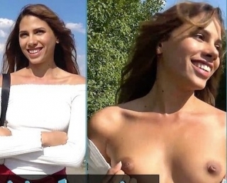 Egy bájos fiatal, barna hajú prosti